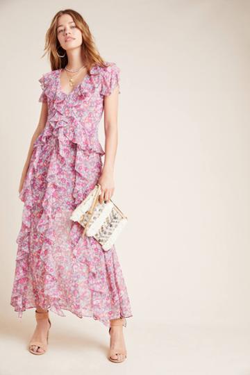 Misa Mandi Ruffled Chiffon Maxi Dress