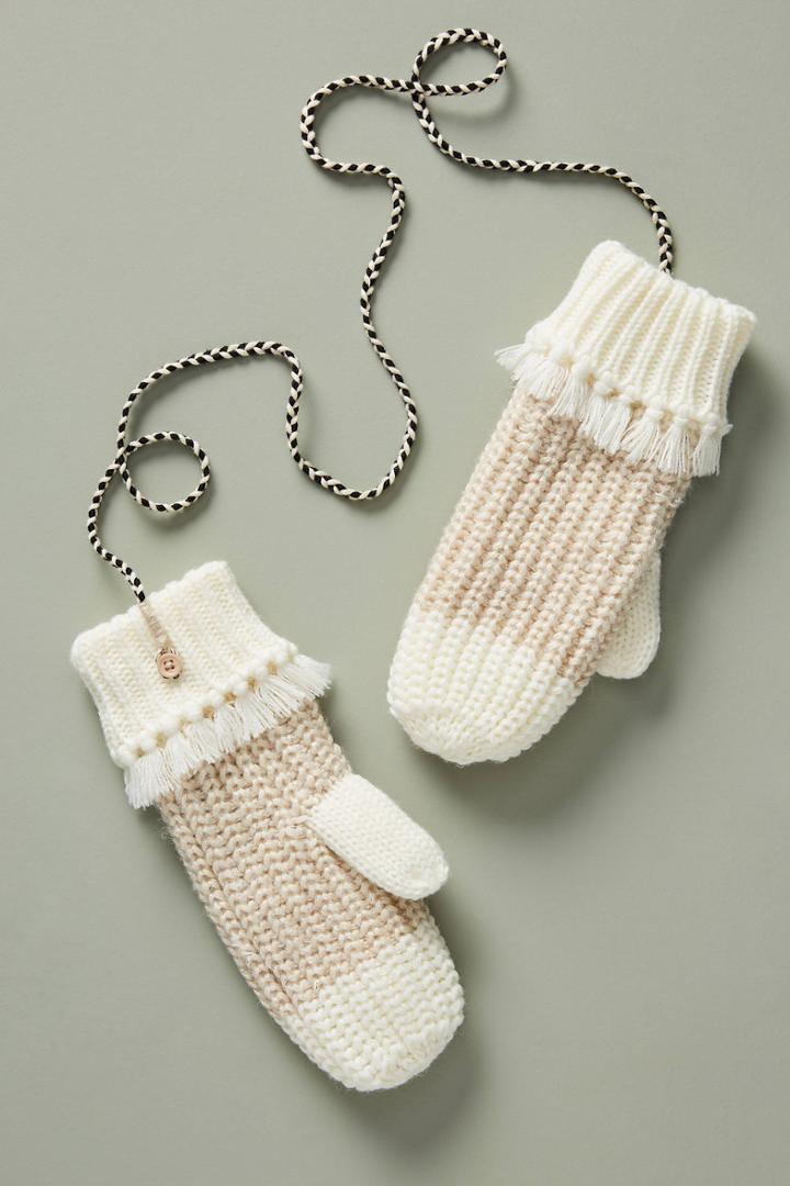 Anthropologie Tasseled Mittens