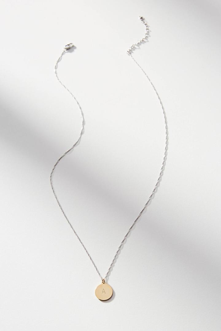 Anthropologie Minimalist Monogram Charm Necklace