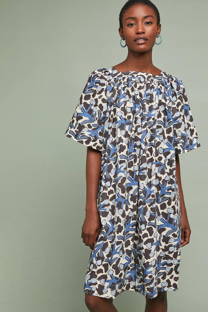Whit Abstract Floral Dress