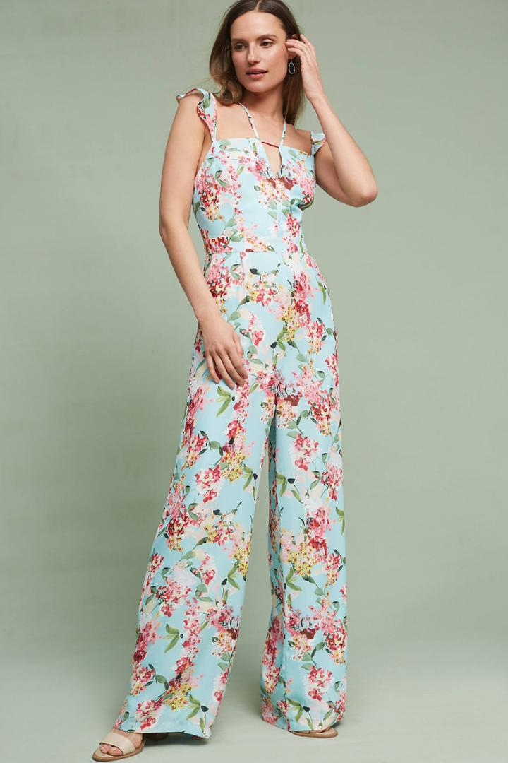 Adelyn Rae Floral Flutter Jumpsuit