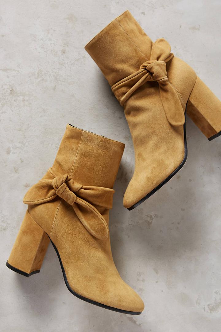 Deimille Bowed Suede Ankle Boots