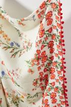 Anthropologie Flora Tasseled Scarf