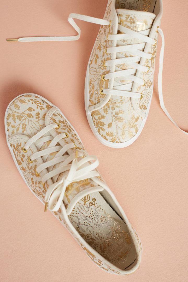 Keds X Rifle Paper Co. Gold Print Sneakers