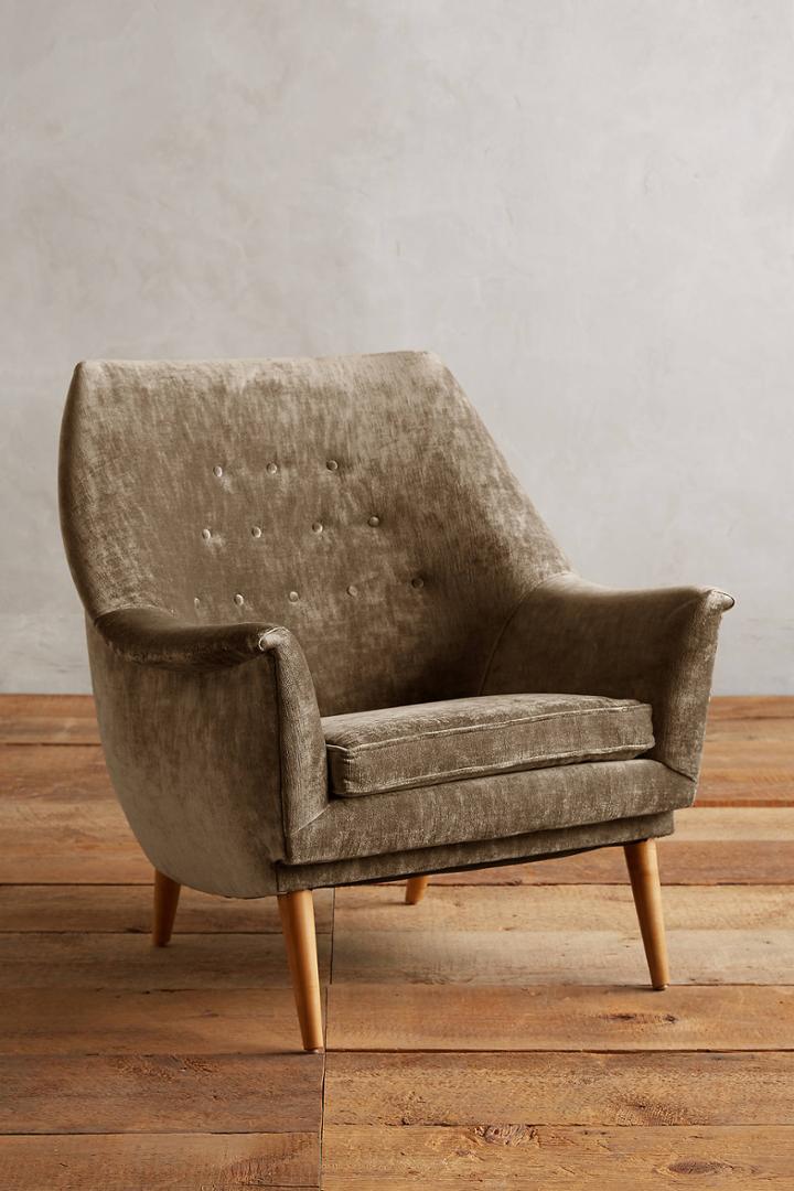 Anthropologie Slub Velvet Rivona Chair