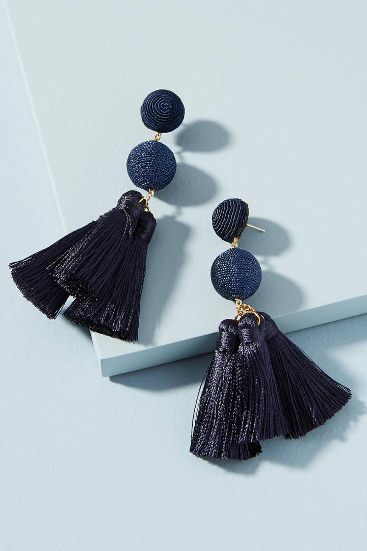 Suzanna Dai Triple Tassel Drop Earrings