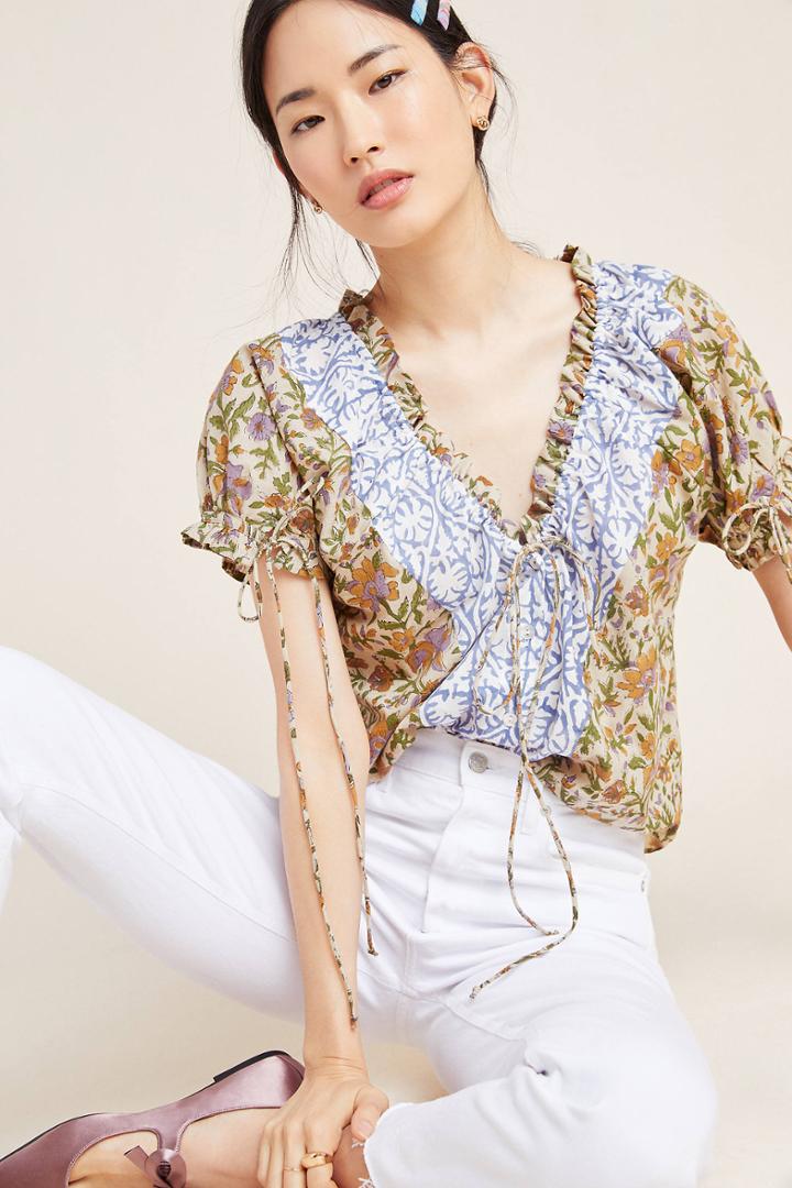 Kinga Csilla Richelle Ruffled Peasant Blouse