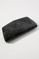 Hobo Embossed Leather Push Lock Wallet