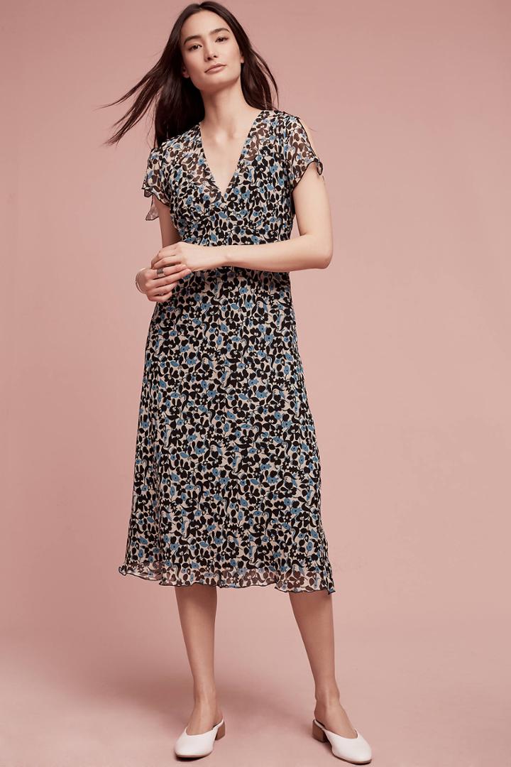 Anna Sui Penny Silk Midi Dress