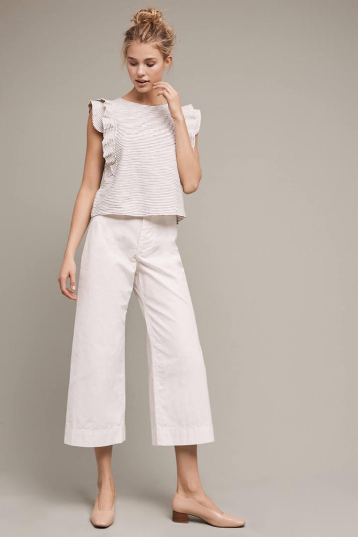 Pilcro Logan Cropped Wide-leg Trousers