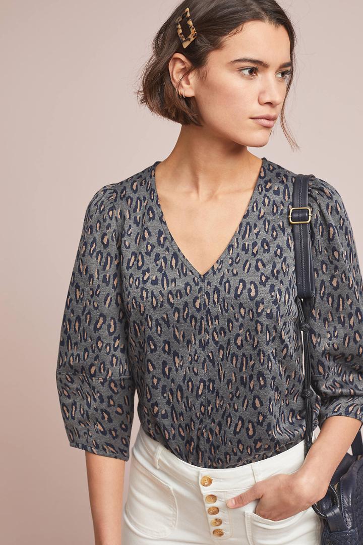Current Air Structured Leopard Top