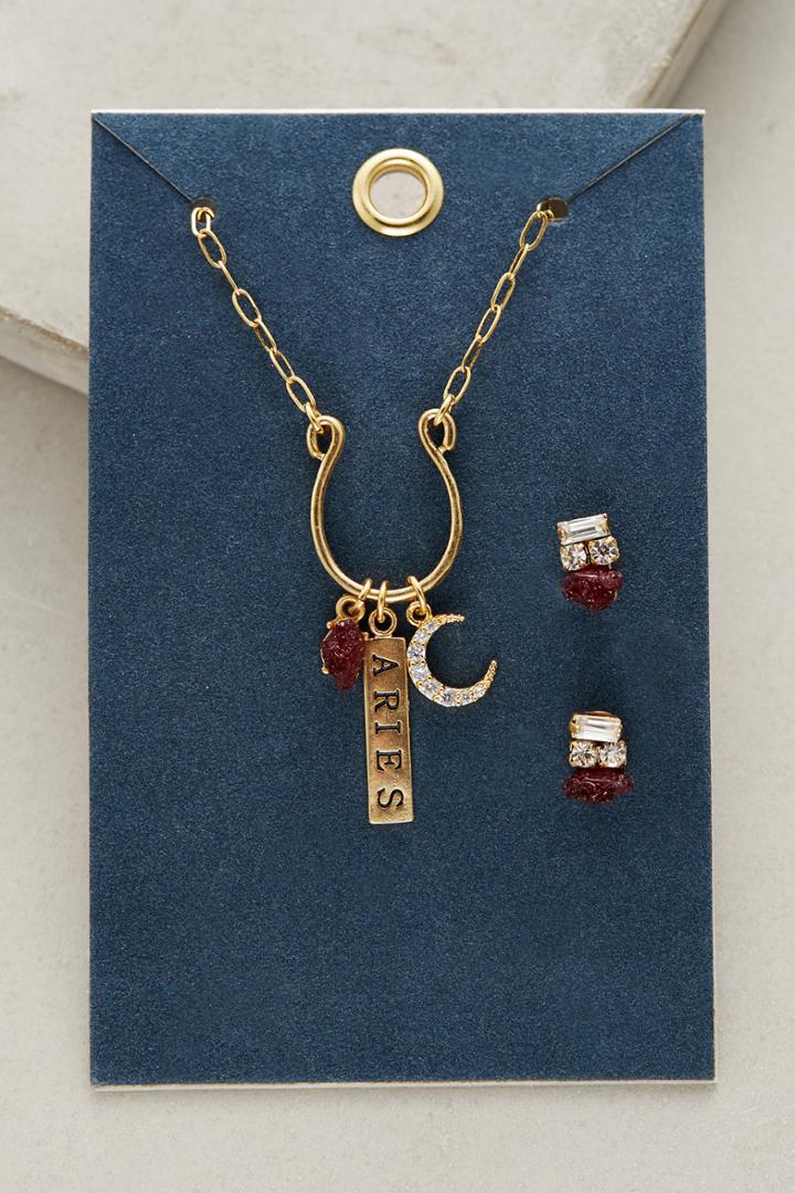 Anthropologie Zodiac Charm Jewelry Set