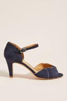 Emma Go Navy Ankle Strap Heels