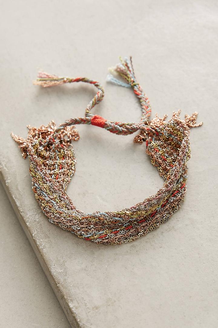 Marie-laure Chamorel Sunset Woven Metal Cuff Bracelet