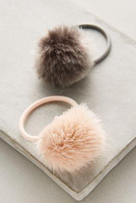 Anthropologie Pommed Hair Tie Set