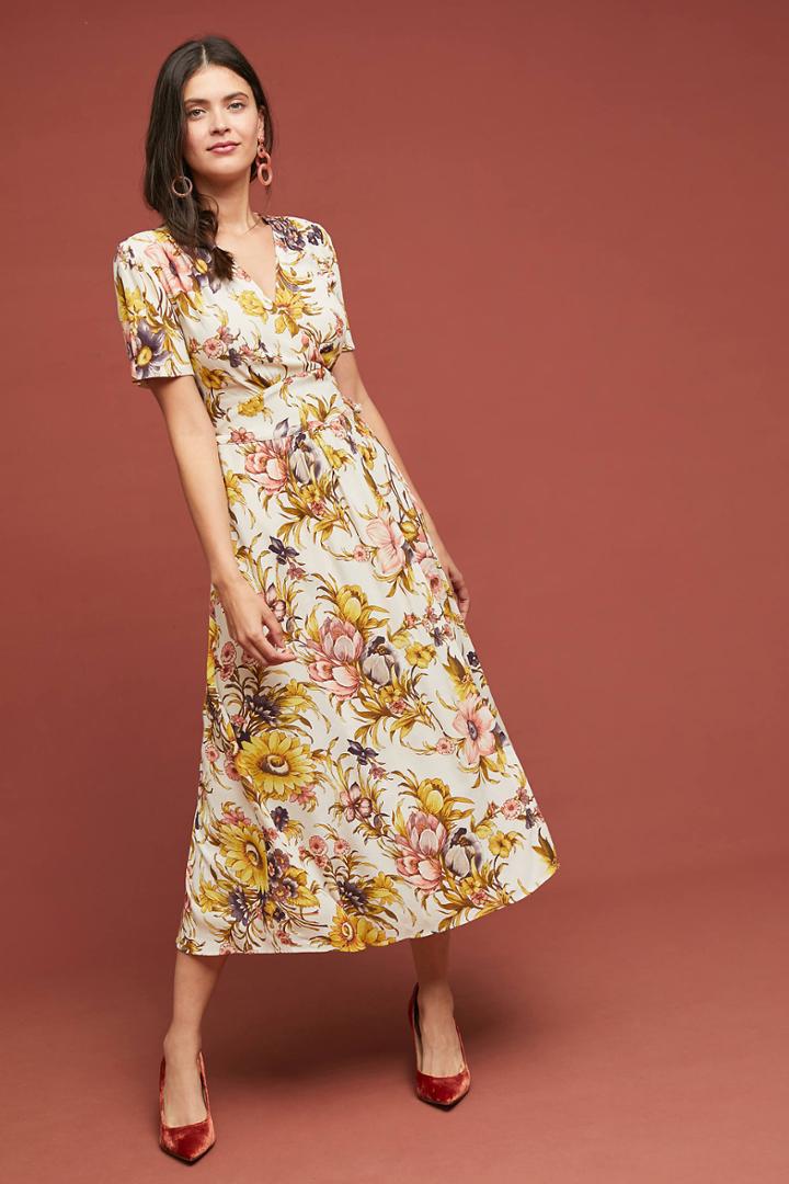 Tiny Sunflower Wrap Dress
