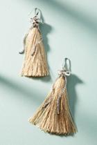 Anthropologie Sparkle Tassel Drop Earrings