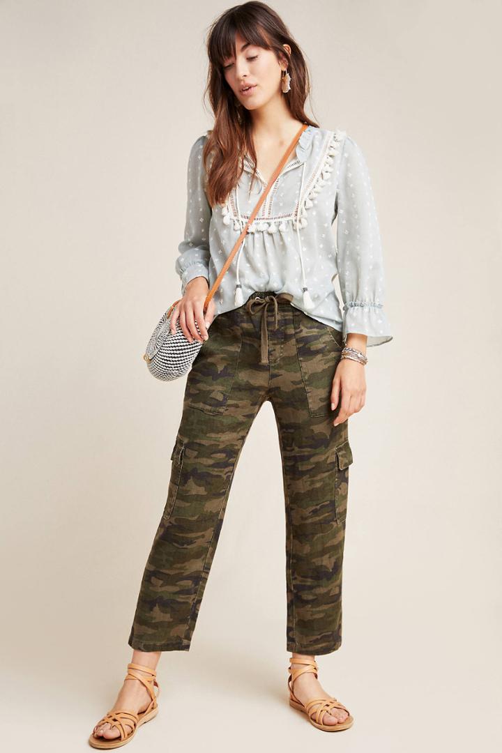 Sanctuary Camo Linen Cargo Pants