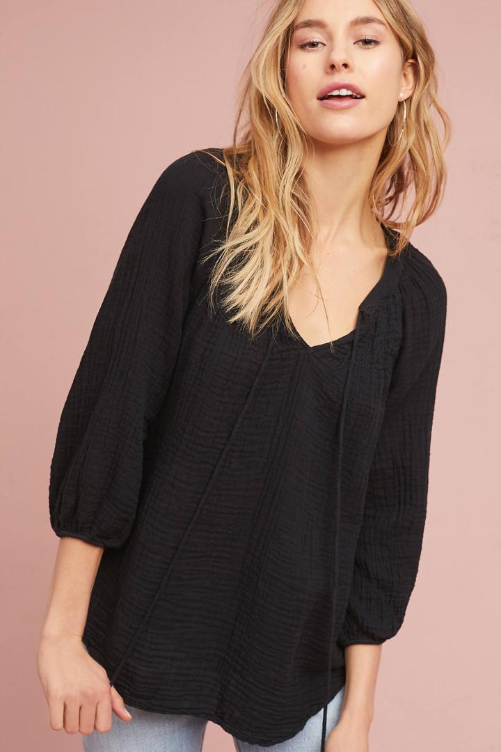 Michael Stars Smocked Peasant Top