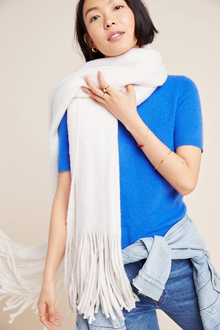 Anthropologie Mimi Fringed Wrap Scarf