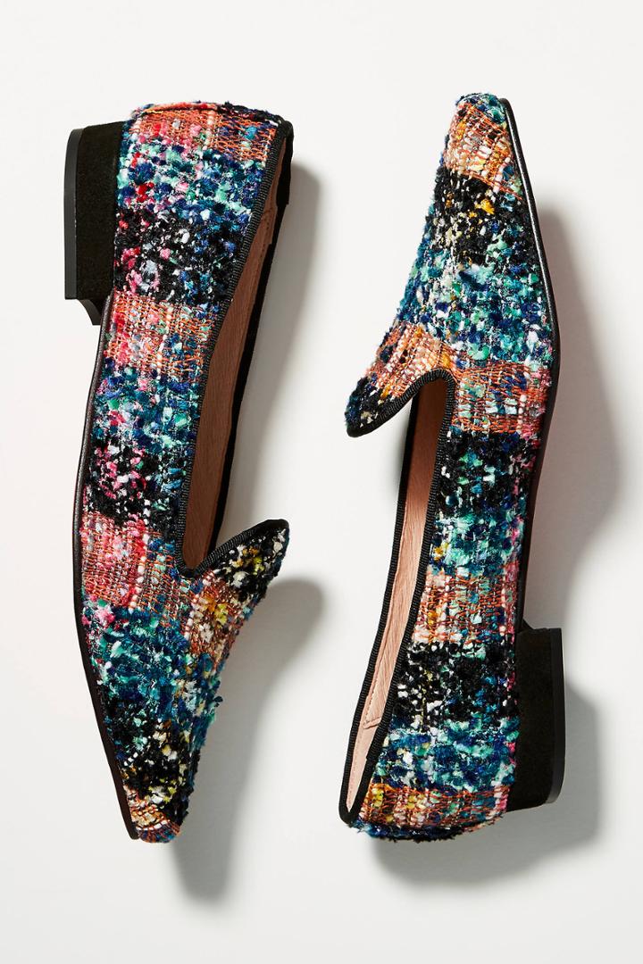 Anthropologie Bisue Ballerina Tweed Loafers