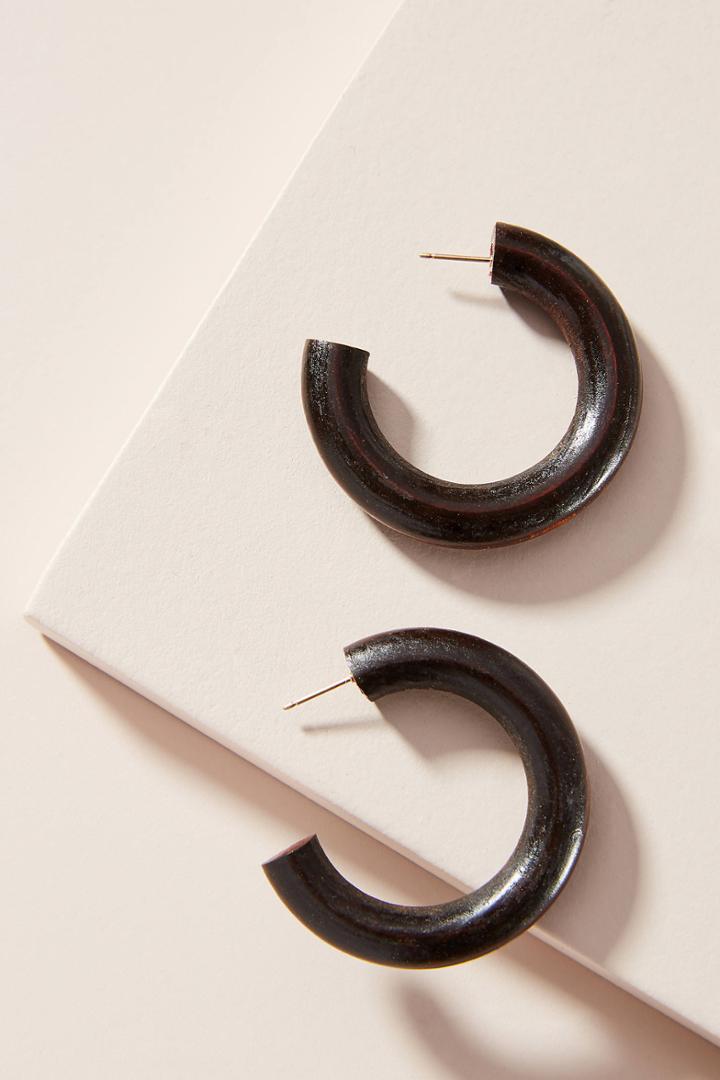 Sophie Monet Arbolado Wooden Hoop Earrings
