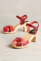 Swedish Hasbeens Kringlan Clogs Red Motif