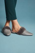 All Black Faux Fur Slides