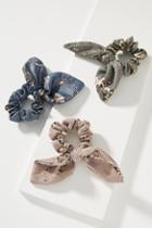 Anthropologie Leopard Metallic Ponytail Holder Set