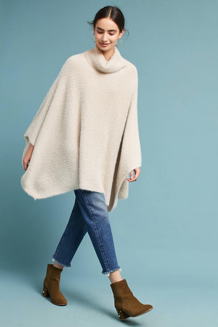 Anthropologie Cozy Metallic Poncho