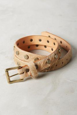 Brave Leather Studded Calf Hair Belt