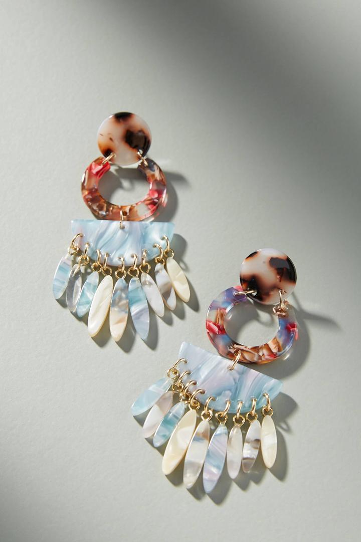 Lydell Nyc Resin Fringe Drop Earrings