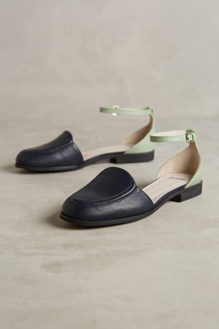 Jil Sander Navy D'orsay Loafer Flats