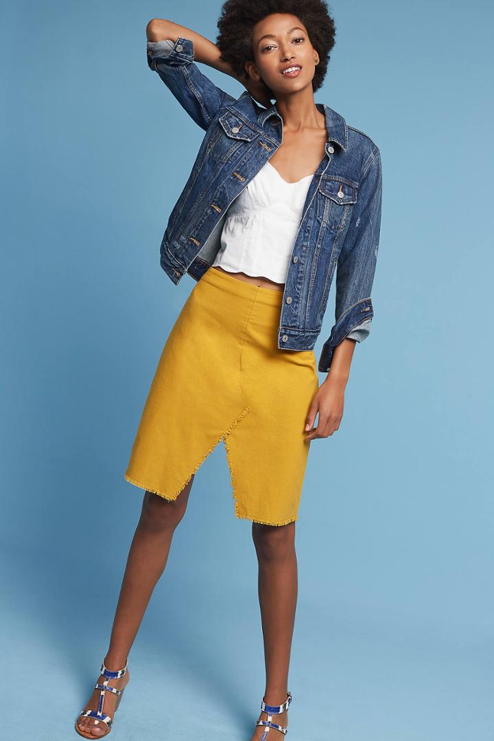 Joa Sunbeam Frayed Skirt