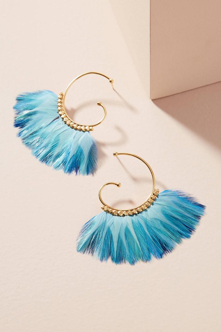 Gas Bijoux Neon Abuzios Feather Hoops