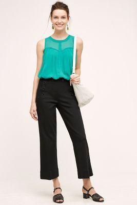 Level 99 Sailor Crop Flares Black
