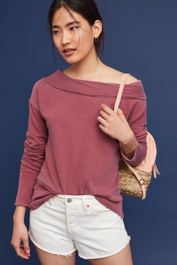 Stateside Surfside Off-the-shoulder Sweatshirt