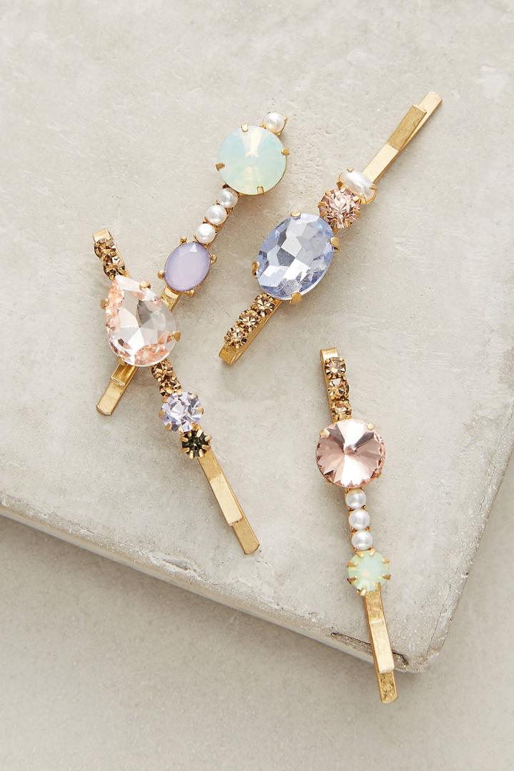 Anthropologie Crystalline Bobby Pin Set