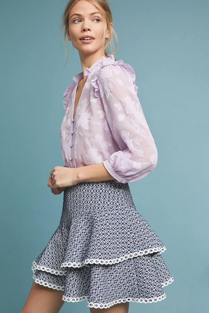 Ml Monique Lhuillier Tiered Mini Skirt