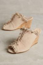 Miss Albright Fringed Mules Beige