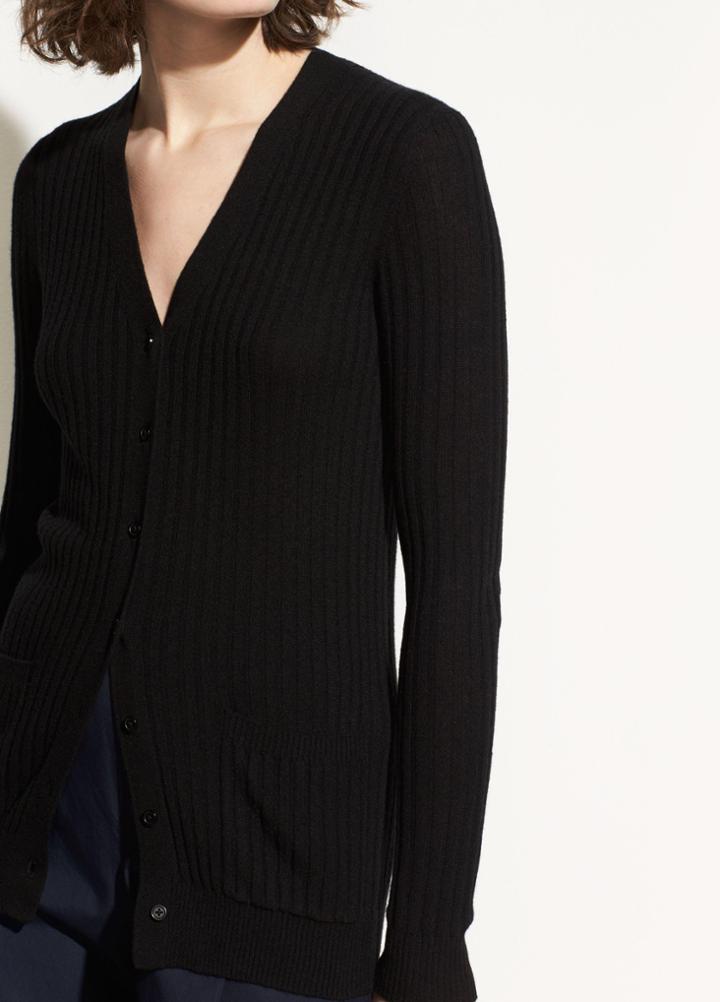 Vince Rib Skinny Cashmere Cardigan