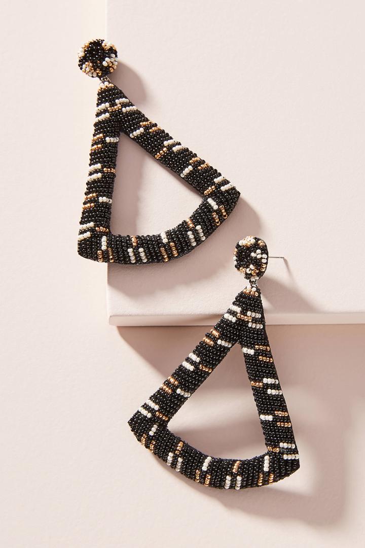 Deepa Beaded Triangle Drop Earrings