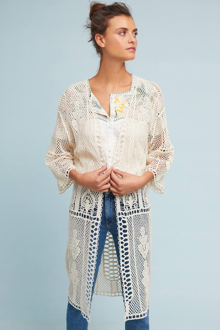 Anthropologie Ama Crocheted Kimono
