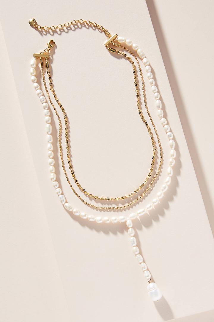 Baublebar Pearl Chain Lariat Necklace
