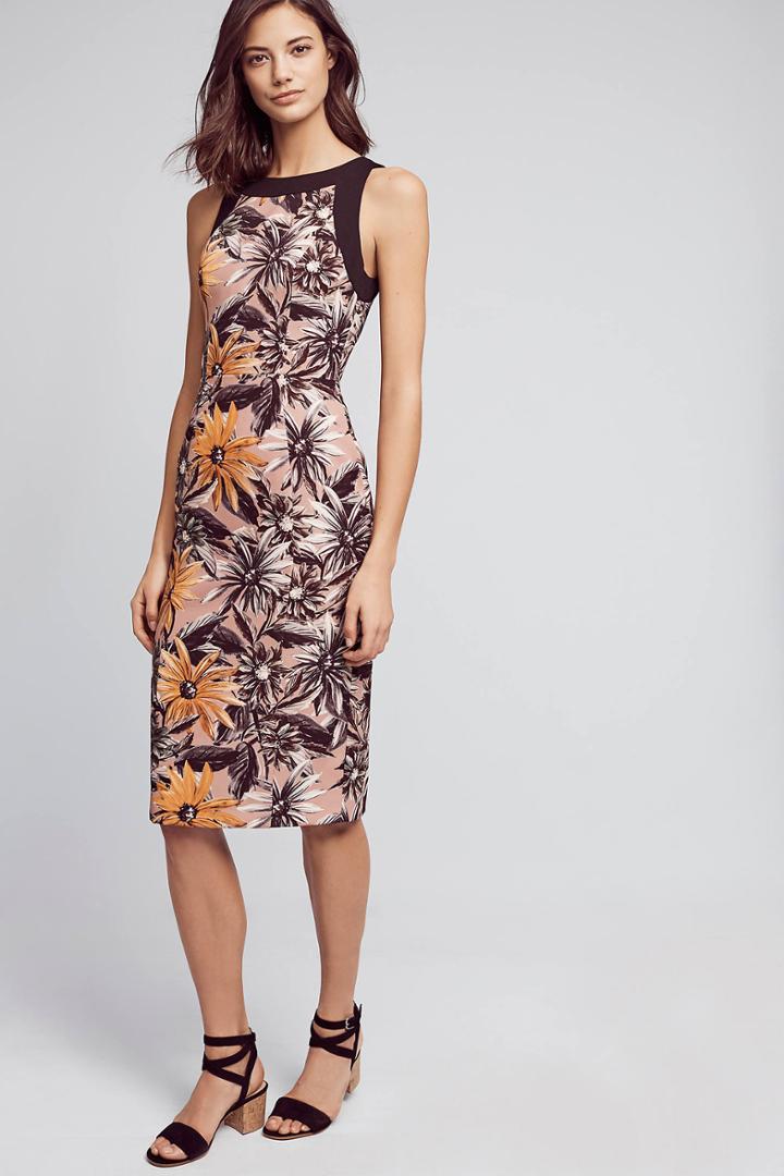 Black Halo Aurora Floral Sheath Dress