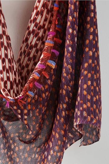 Elizabeth Gillett Ikat Fringed Scarf