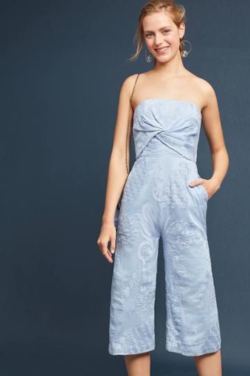 Aijek Natalie Embroidered Wide-leg Jumpsuit