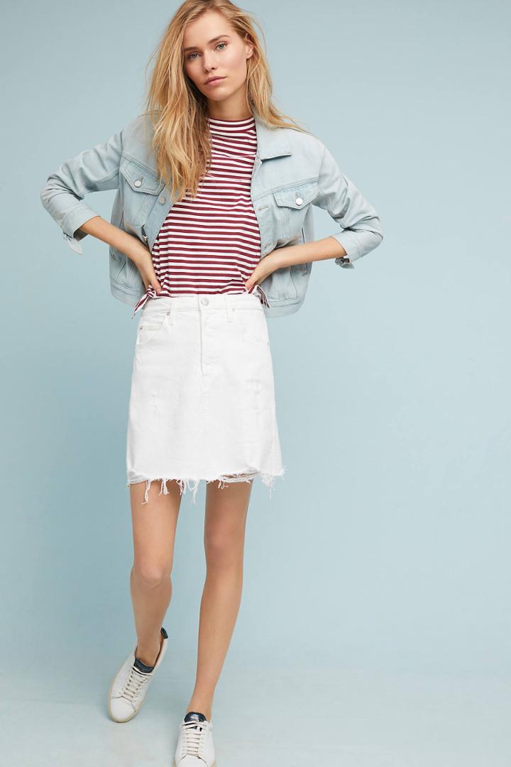Amo Frayed Denim Skirt