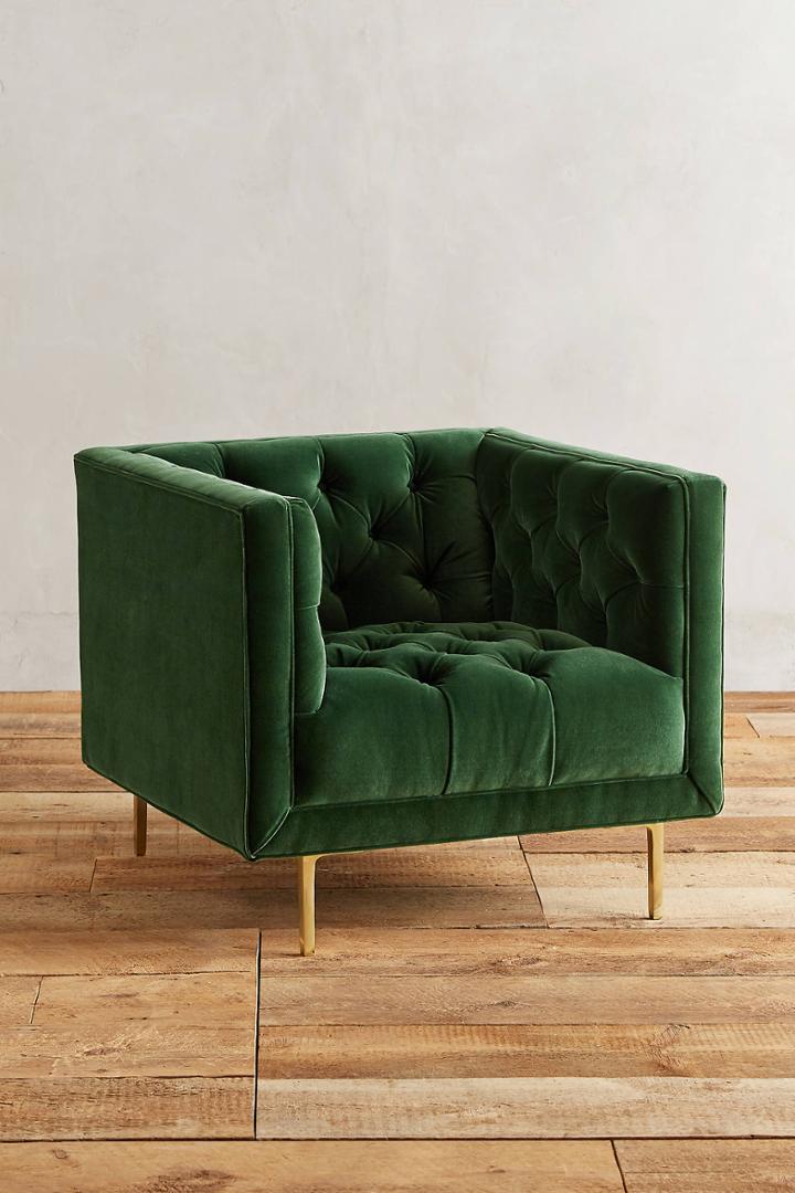Anthropologie Velvet Mina Chair