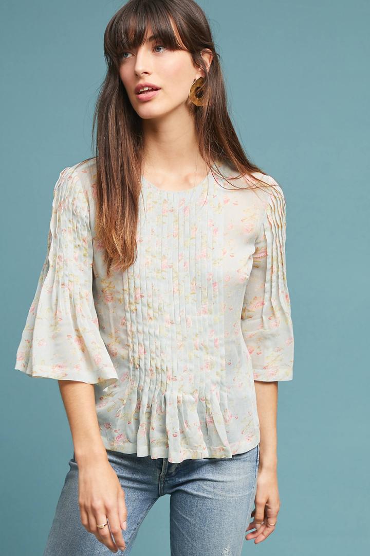 One Fine Day Rhea Pleated Blouse